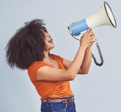 girl with megaphone